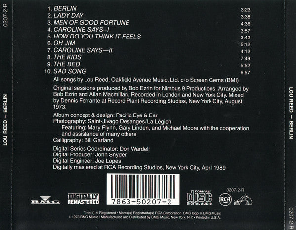 Lou Reed : Berlin (CD, Album, RE, RM)