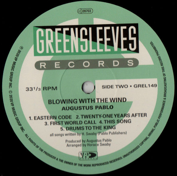 Augustus Pablo : Blowing With The Wind (LP, Album, RE)
