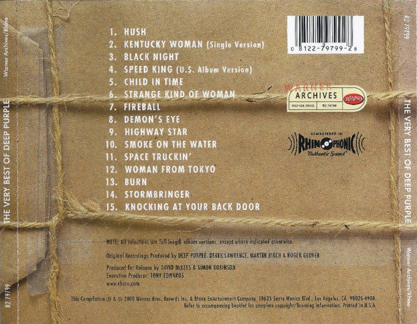Deep Purple : The Very Best Of Deep Purple (CD, Comp, RE, RM)