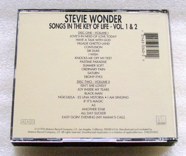 Stevie Wonder : Songs In The Key Of Life (2xCD, Album)