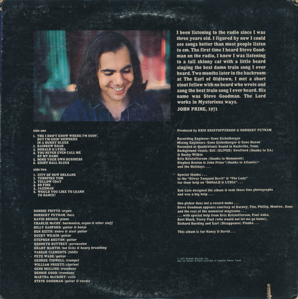 Steve Goodman : Steve Goodman (LP, Album, Mon)