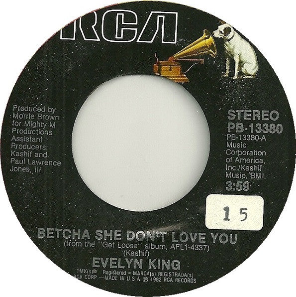 Evelyn King : Betcha She Don't Love You / Get Up Off Your Love (7", Ind)
