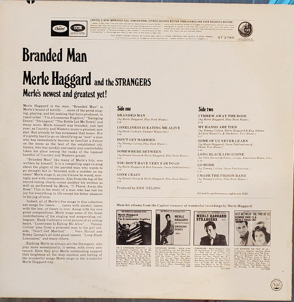 Merle Haggard And The Strangers (5) : Branded Man (LP, Album)