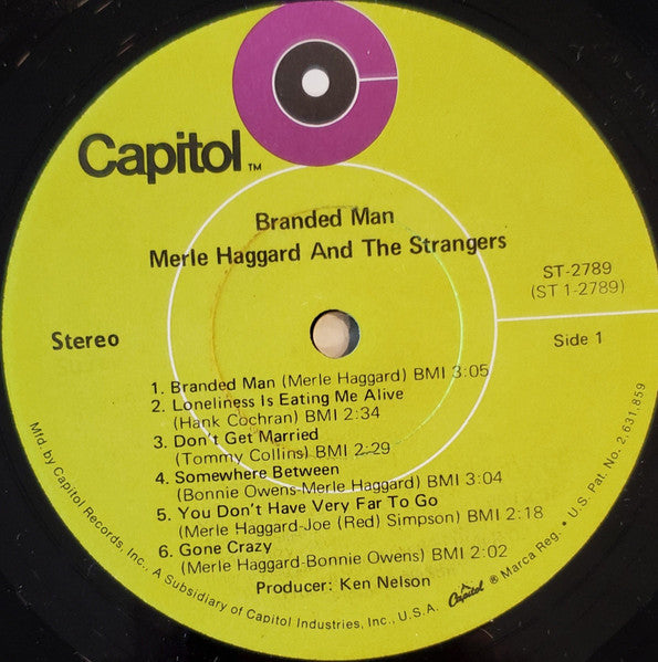 Merle Haggard And The Strangers (5) : Branded Man (LP, Album)