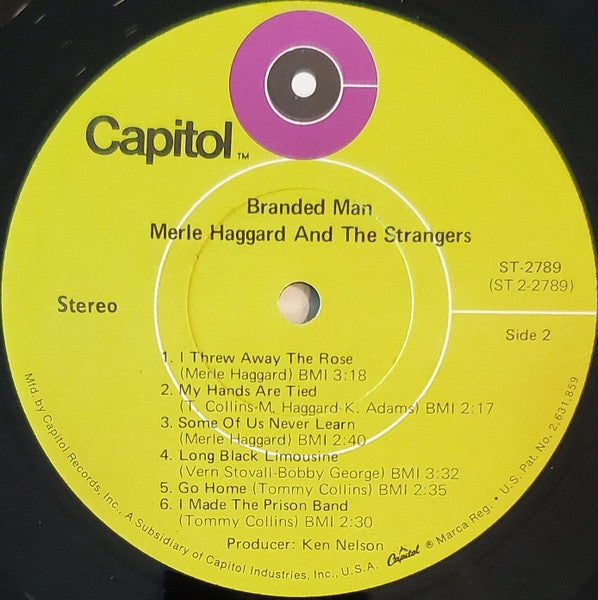Merle Haggard And The Strangers (5) : Branded Man (LP, Album)