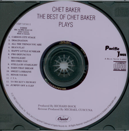 Chet Baker : The Best Of Chet Baker Plays (CD, Comp, Club, RE)