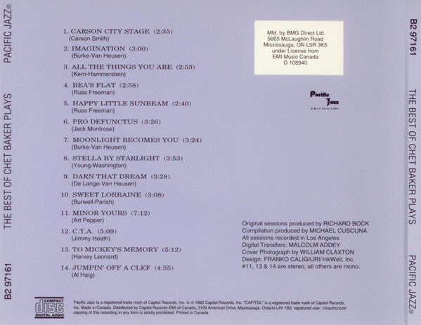 Chet Baker : The Best Of Chet Baker Plays (CD, Comp, Club, RE)