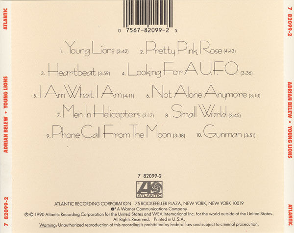 Adrian Belew : Young Lions (CD, Album)