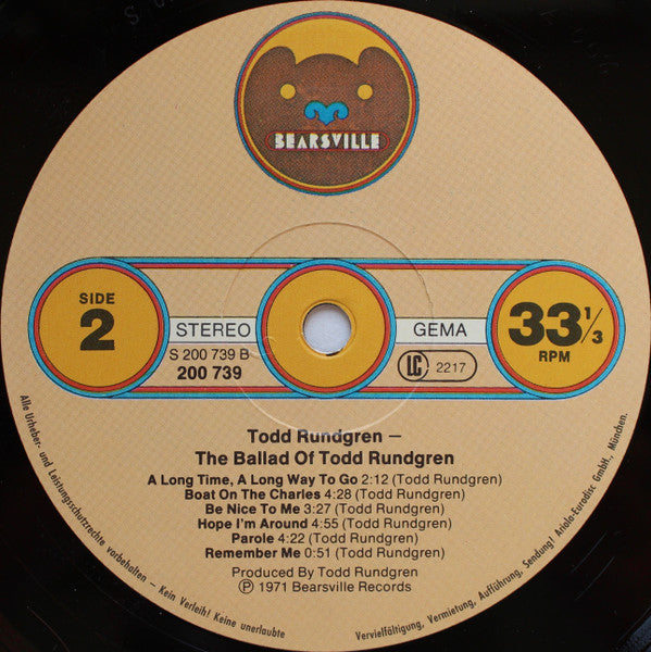 Todd Rundgren : Runt. The Ballad Of Todd Rundgren (LP, Album)
