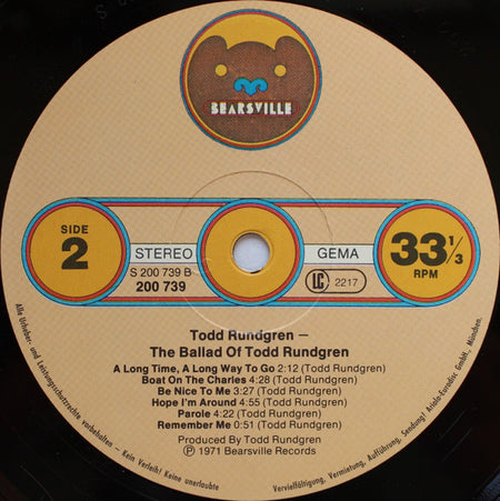Todd Rundgren : Runt. The Ballad Of Todd Rundgren (LP, Album)