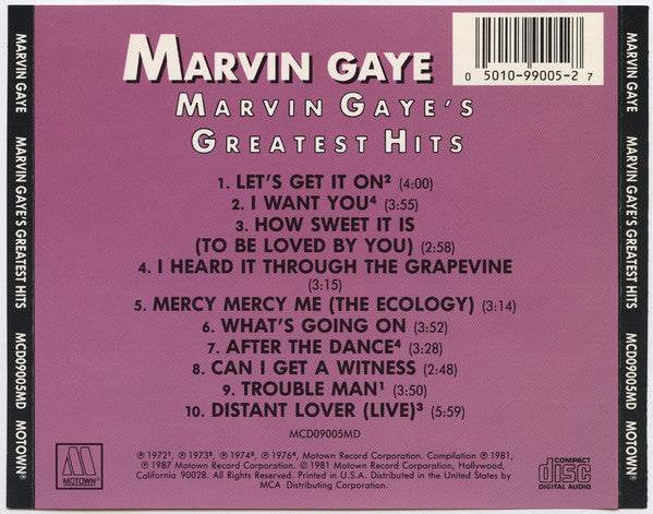 Marvin Gaye : Marvin Gaye's Greatest Hits (CD, Comp)