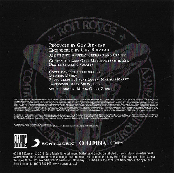 Coroner : Punishment For Decadence (CD, Album, RE, RM)