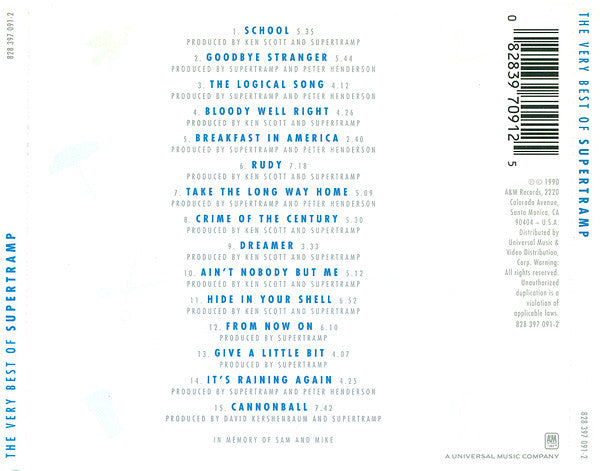 Supertramp : The Very Best Of Supertramp (CD, Comp, RE, RM)
