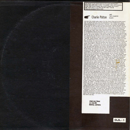 Charley Patton : The Immortal Charlie Patton Number 1 (LP, Comp)