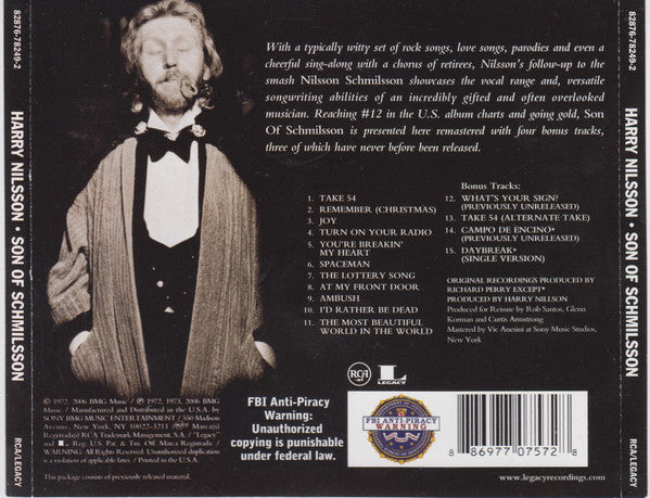 Harry Nilsson : Son Of Schmilsson (CD, Album, RE, RM)