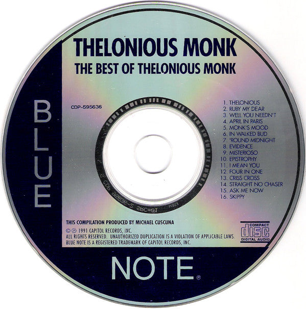 Thelonious Monk : The Best Of Thelonious Monk (CD, Comp, Club)