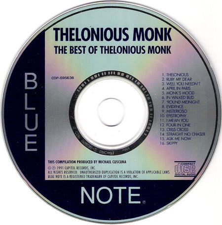 Thelonious Monk : The Best Of Thelonious Monk (CD, Comp, Club)