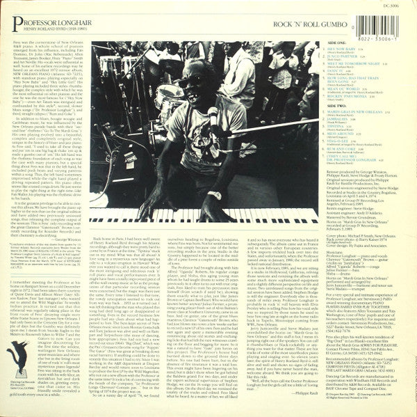 Professor Longhair : Rock 'N' Roll Gumbo (LP, Album, RE)