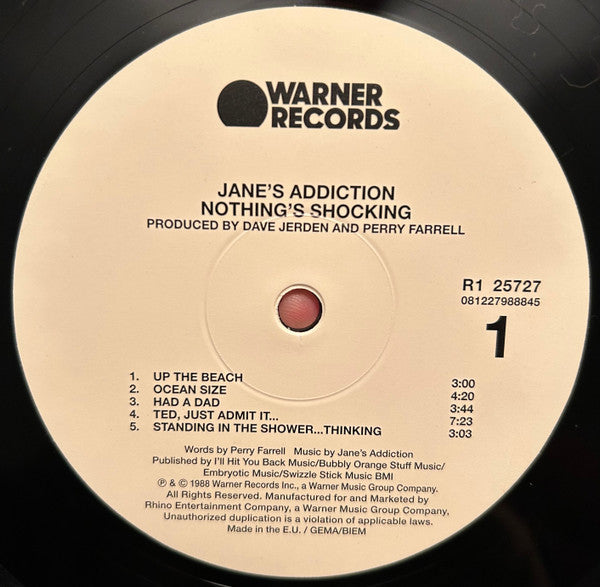 Jane's Addiction : Nothing's Shocking (LP, Album, RE, RP, 180)