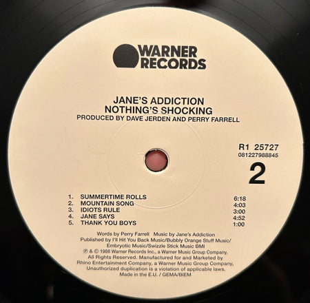 Jane's Addiction : Nothing's Shocking (LP, Album, RE, RP, 180)