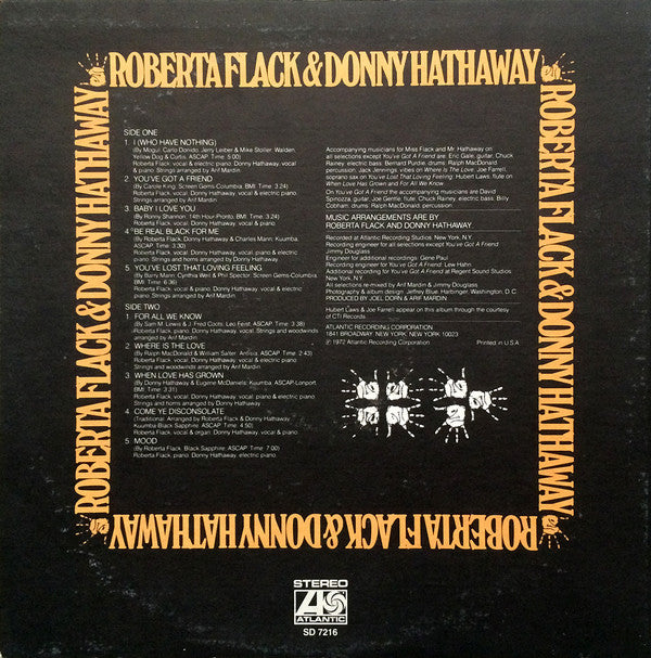 Roberta Flack & Donny Hathaway : Roberta Flack & Donny Hathaway (LP, Album, RI )