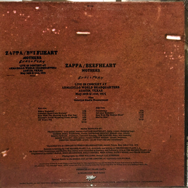 Zappa* / Beefheart* / Mothers* : Bongo Fury (LP, Album, SXT)