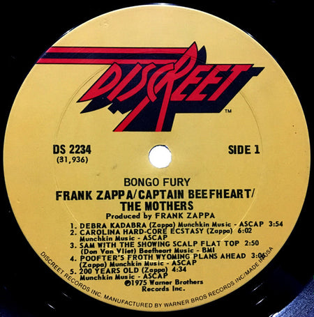 Zappa* / Beefheart* / Mothers* : Bongo Fury (LP, Album, SXT)