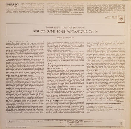 Hector Berlioz - Leonard Bernstein, New York Philharmonic : Symphonie Fantastique, Op. 14 (LP)