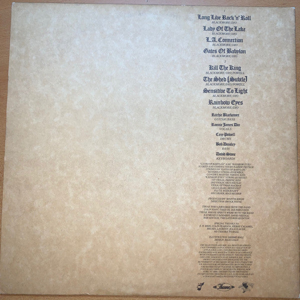 Rainbow : Long Live Rock 'N' Roll (LP, Album, PRC)