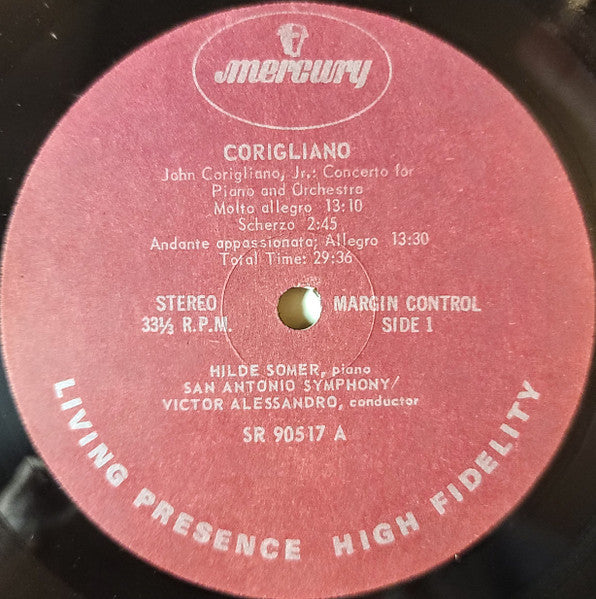 John Corigliano / Richard Strauss, Hilde Somer / San Antonio Symphony Orchestra / Victor Alessandro : Concerto for Piano and Orchestra / Parergon To The Sinfonia Domestica (LP, Ind)