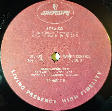 John Corigliano / Richard Strauss, Hilde Somer / San Antonio Symphony Orchestra / Victor Alessandro : Concerto for Piano and Orchestra / Parergon To The Sinfonia Domestica (LP, Ind)