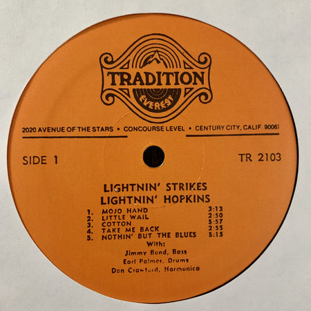 Lightnin' Hopkins : Lightnin' Strikes (LP, Album, RE)