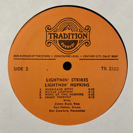Lightnin' Hopkins : Lightnin' Strikes (LP, Album, RE)