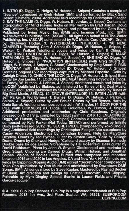 Clipping. : Visions Of Bodies Being Burned (Cass, Album, Ora)