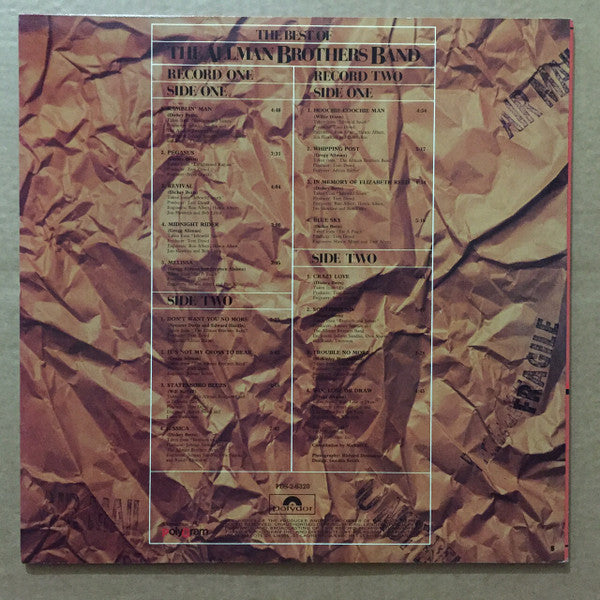 The Allman Brothers Band : The Best Of The Allman Brothers Band (2xLP, Comp)