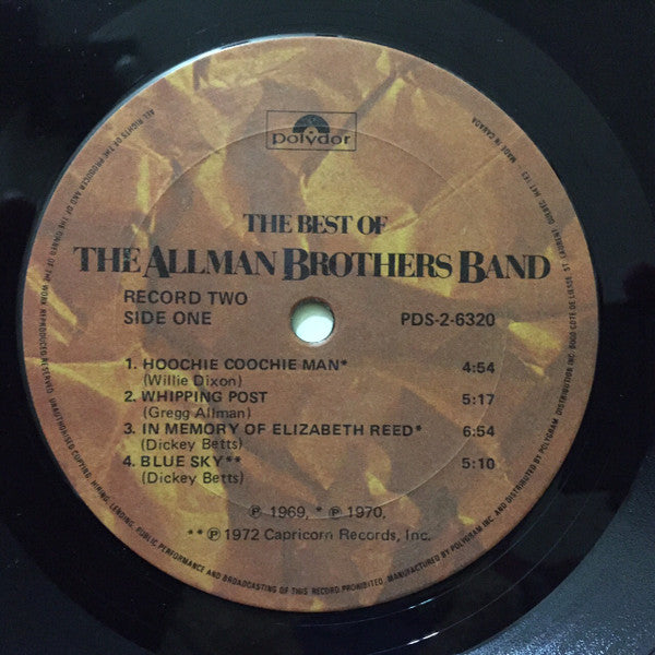 The Allman Brothers Band : The Best Of The Allman Brothers Band (2xLP, Comp)