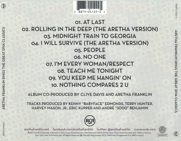 Aretha Franklin : Sings The Great Diva Classics (CD, Album)