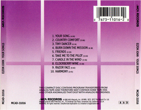 Elton John : Your Songs (CD, Comp)