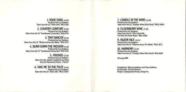 Elton John : Your Songs (CD, Comp)