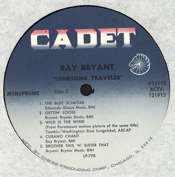 Ray Bryant : Lonesome Traveler (LP, Album, Mono)