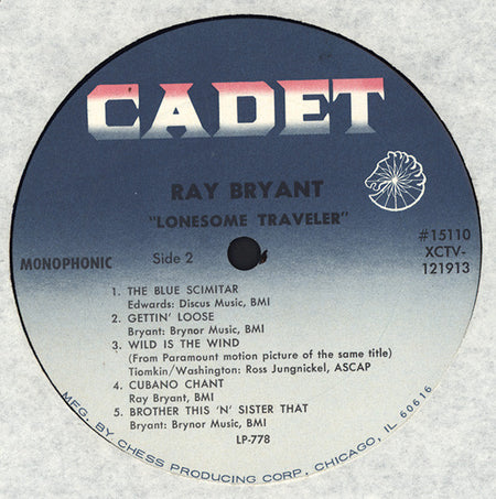 Ray Bryant : Lonesome Traveler (LP, Album, Mono)