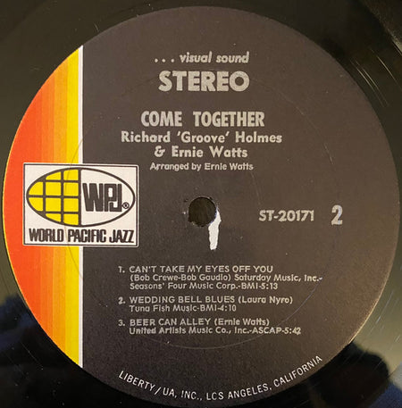 Richard "Groove" Holmes And Ernie Watts : Come Together (LP, Album)