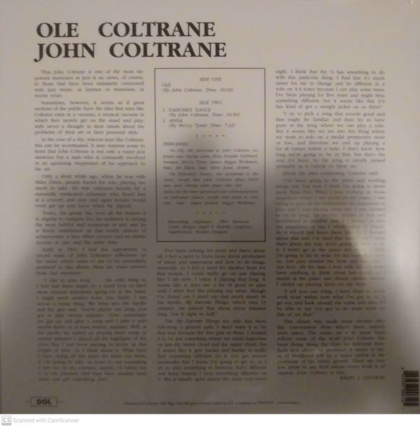 John Coltrane : Olé Coltrane (LP, Album, RE, 180)