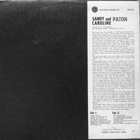 Sandy* And Caroline Paton : Sandy And Caroline Paton (LP, Album)