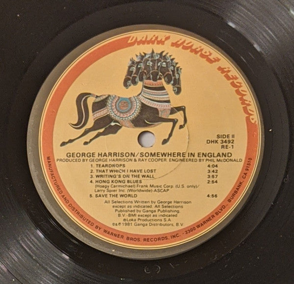 George Harrison : Somewhere In England (LP, Album, Spe)