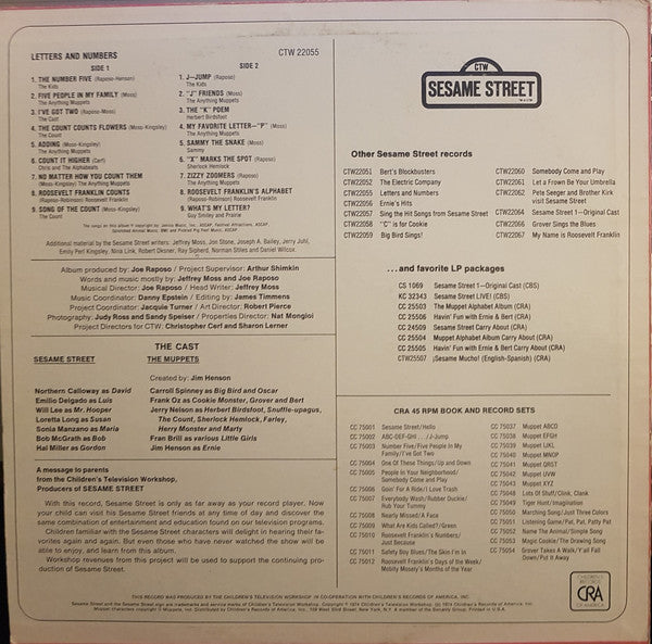 Sesame Street : Letters And Numbers (LP, Album)