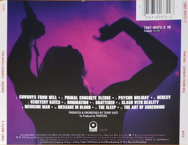 Pantera : Cowboys From Hell (CD, Album, RE)