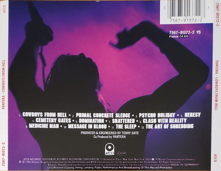 Pantera : Cowboys From Hell (CD, Album, RE)