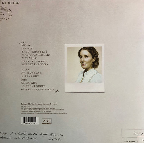 Kathleen Edwards : Asking For Flowers (LP, Album)