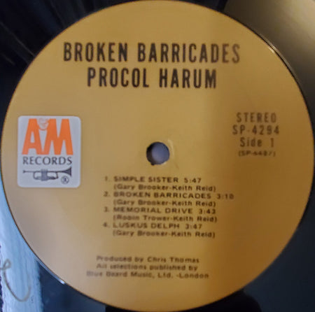 Procol Harum : Broken Barricades (LP, Album, Uni)